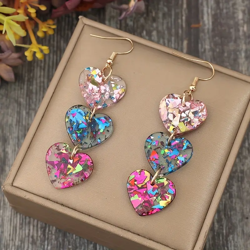 Colorful heart earrings "Cocktail Hour" – Joyful & polished