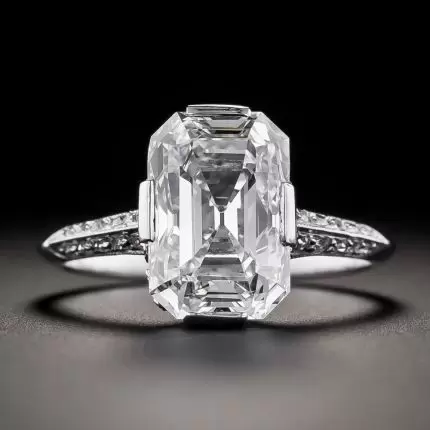 Vintage white glass silver ring "Sunset Soirée" – Elegant & refined