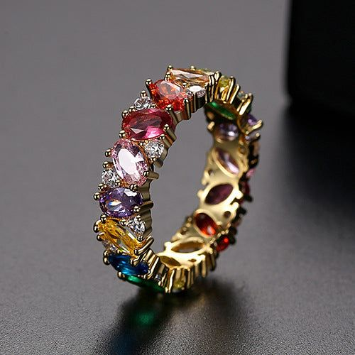 Luna - Unique Golden Gems Ring