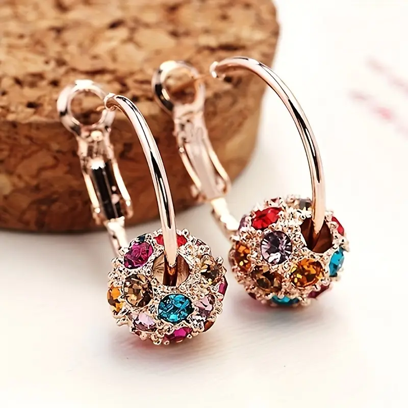 Colorful sphere gold earrings "Cocktail Hour" – Elegant & vibrant