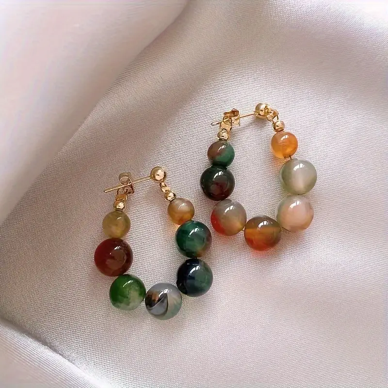 Colorful stones hoop earrings "Sunset Soirée" – Joyful & polished