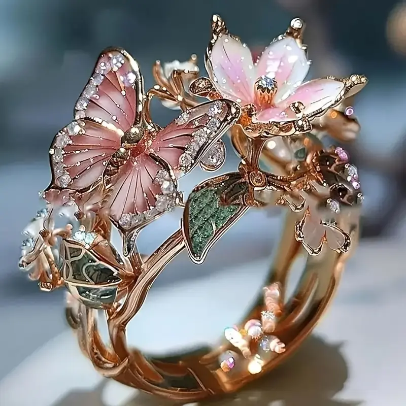 Bright Butterfly Zirconia Ring "Garden Party" – Elegant & refined