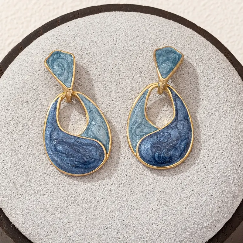 Blue water enamel earrings "Sunset Soirée" – Elegant & refined