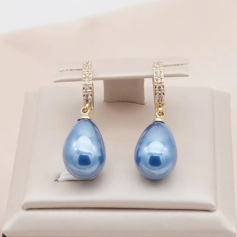 Blue pearl drop earrings "Cocktail Hour" – Elegant & refined