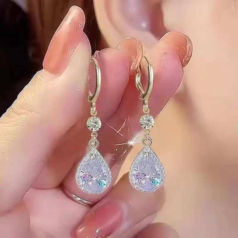 Bright dangling glass earrings "Sunset Soirée" – Elegant & refined