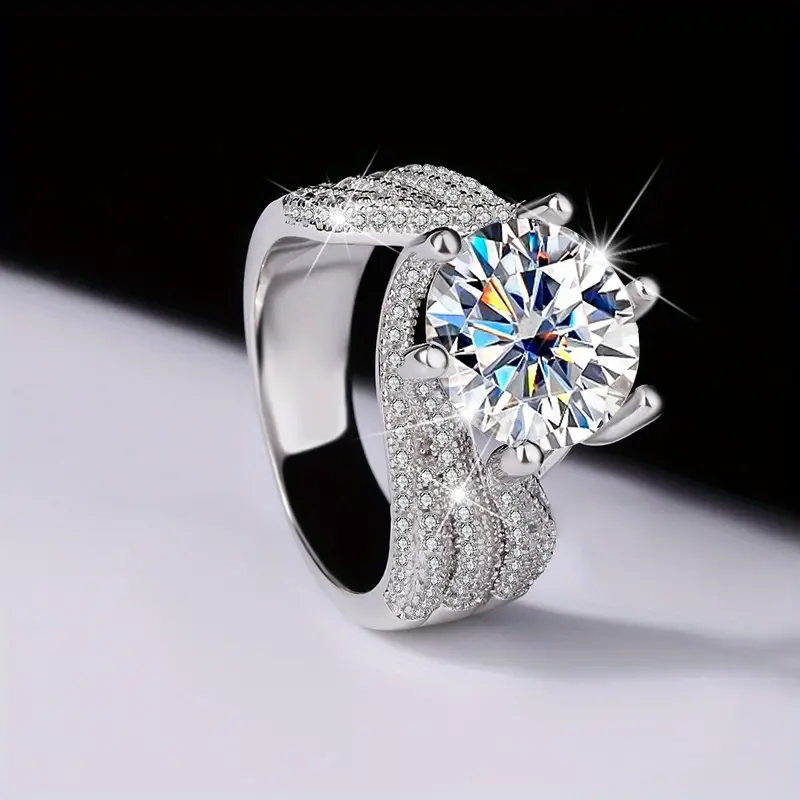 Vintage wavy zirconia silver ring "Romantic Dinner" – Elegant & refined