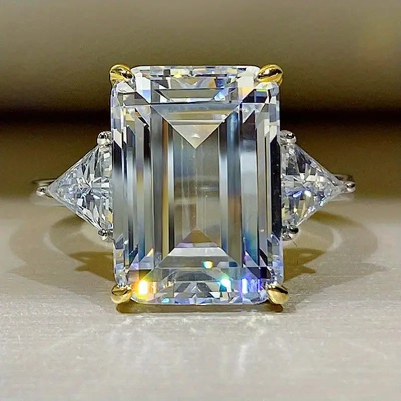 Vintage square glass gold ring "Sunset Soirée" – Elegant & refined