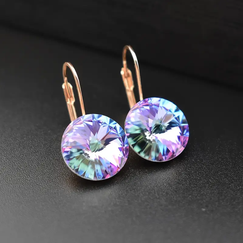 Violet & green zirconia earrings "Cocktail Hour" – Elegant & refined