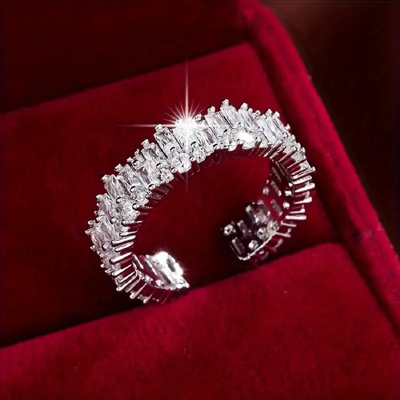 Sparkling silver ring "Sunset Soirée" – Elegant & refined