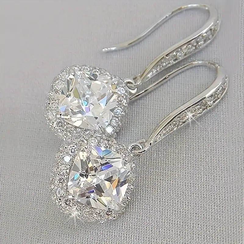 White glass and silver earrings "Cocktail Hour" – Elegant & refined