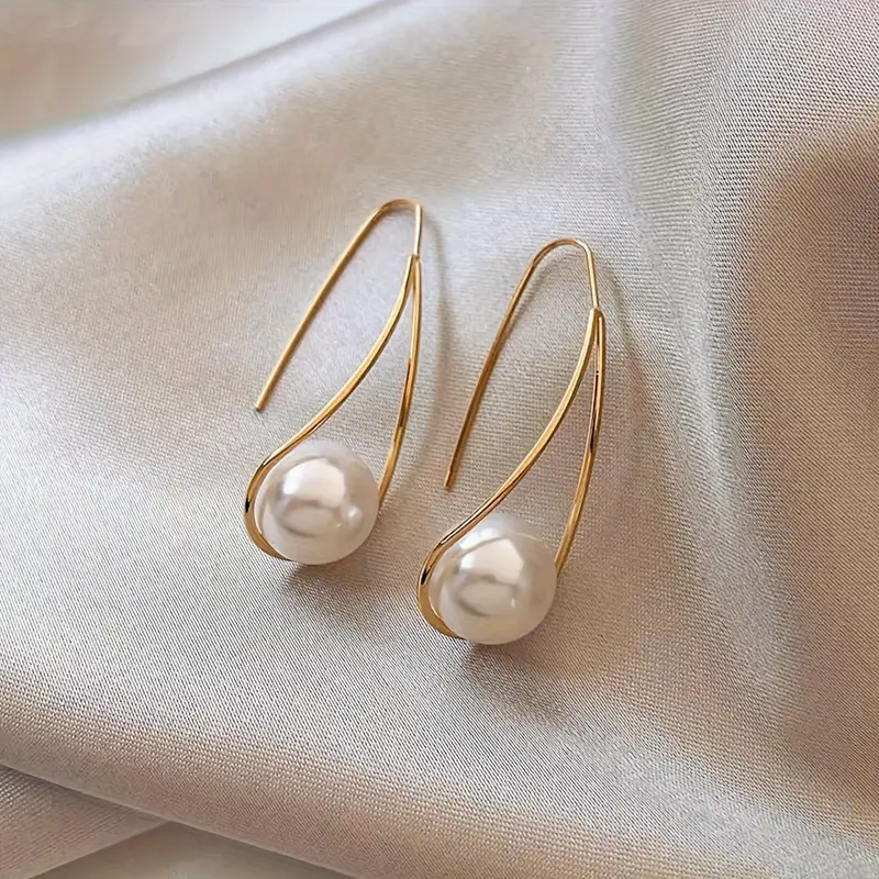 Pearl gold dangling earrings "Cocktail Hour" – Elegant & refined