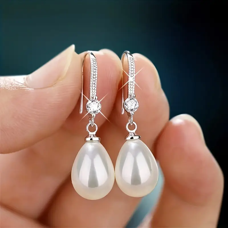 Golden water drop pearl earrings "Romantic Dinner" – Elegant & refined