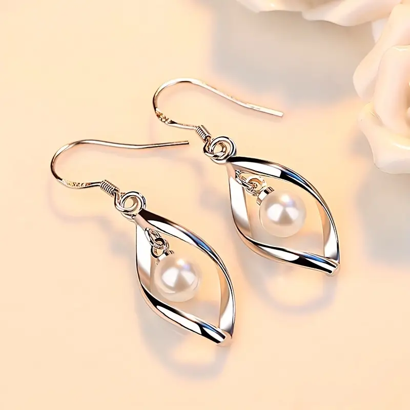 Silver pearl earrings "Romantic Dinner" – Elegant & refined