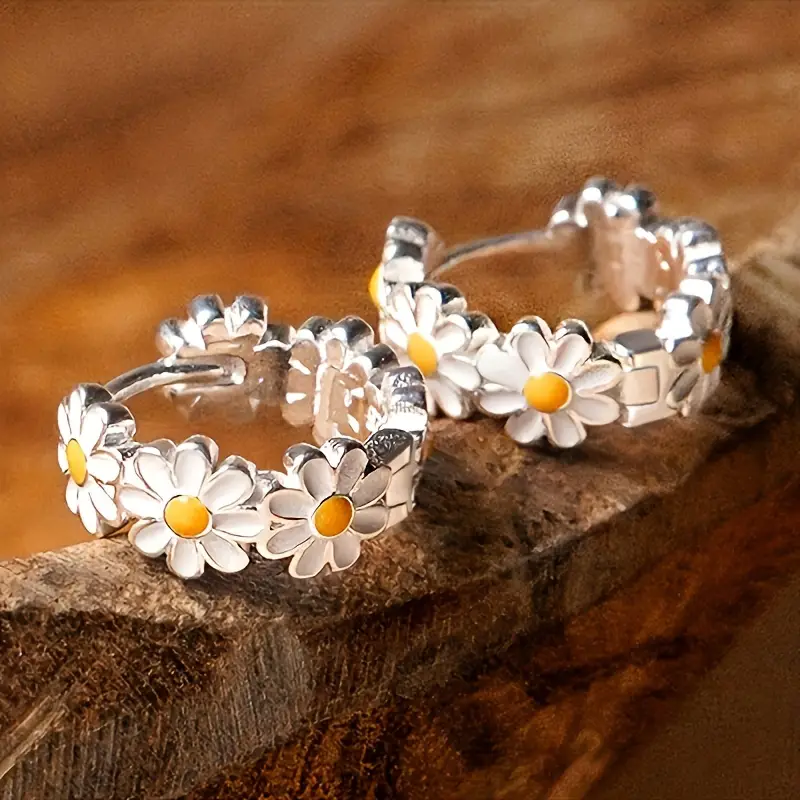 Daisy hoop earrings "Sunset Soirée" – Fresh & feminine