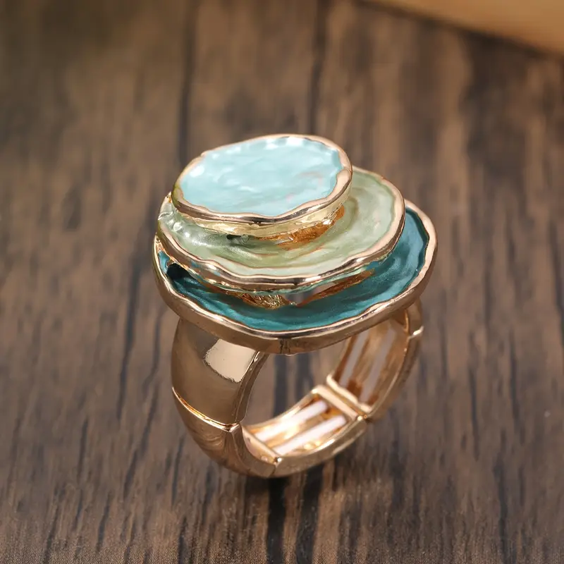 Layered handpainted ring "Sunset Soirée" – Elegant & refined