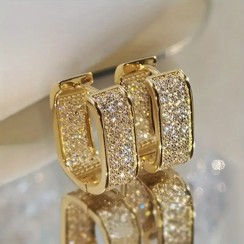 Sparkling stud hoop earrings "Cocktail Hour" – Elegant & refined