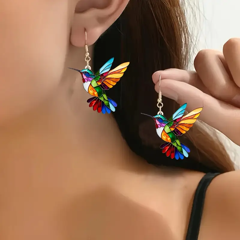 Colorful Hummingbird Earrings "Garden Party" – Joyful & polished