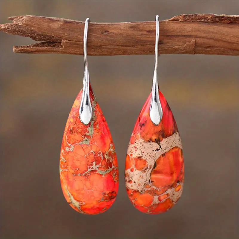 Orange stone earrings "Sunset Soirée" – Elegant & vibrant