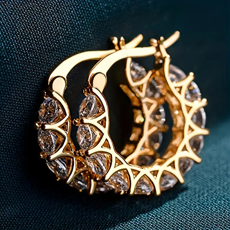 Bright golden spine hoop earrings "Cocktail Hour" – Elegant & refined