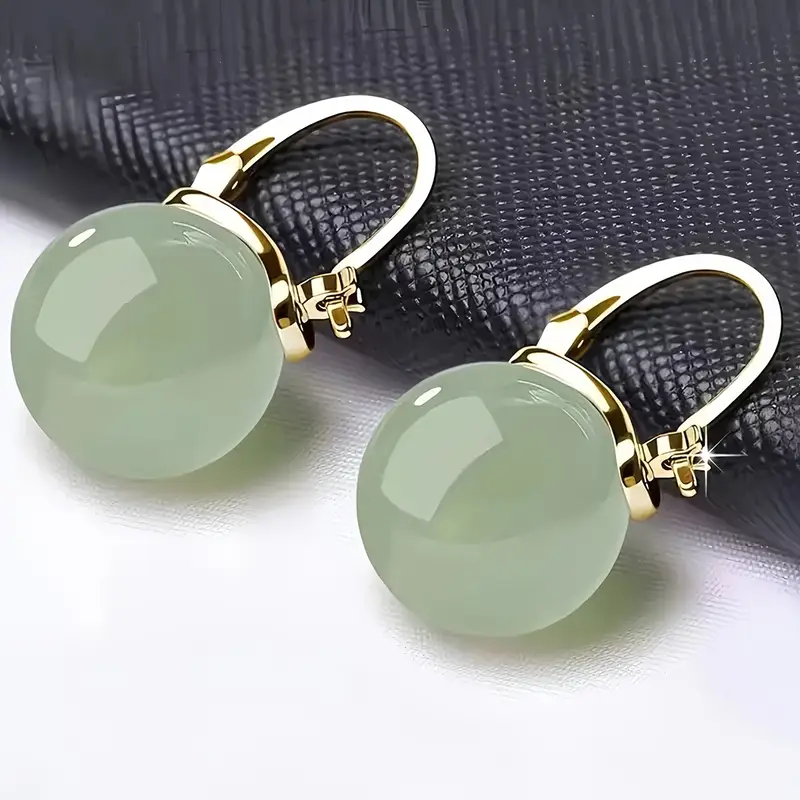 Green Crystal Ball Earrings "Cocktail Hour" – Elegant & refined