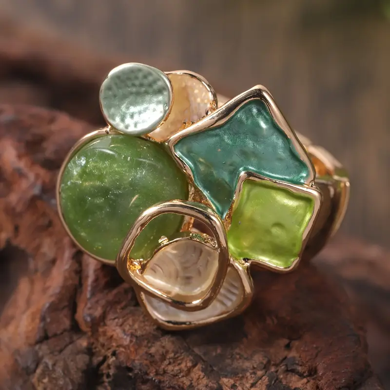 Handpainted gold ring "Sunday Picnic" – Elegant & refined