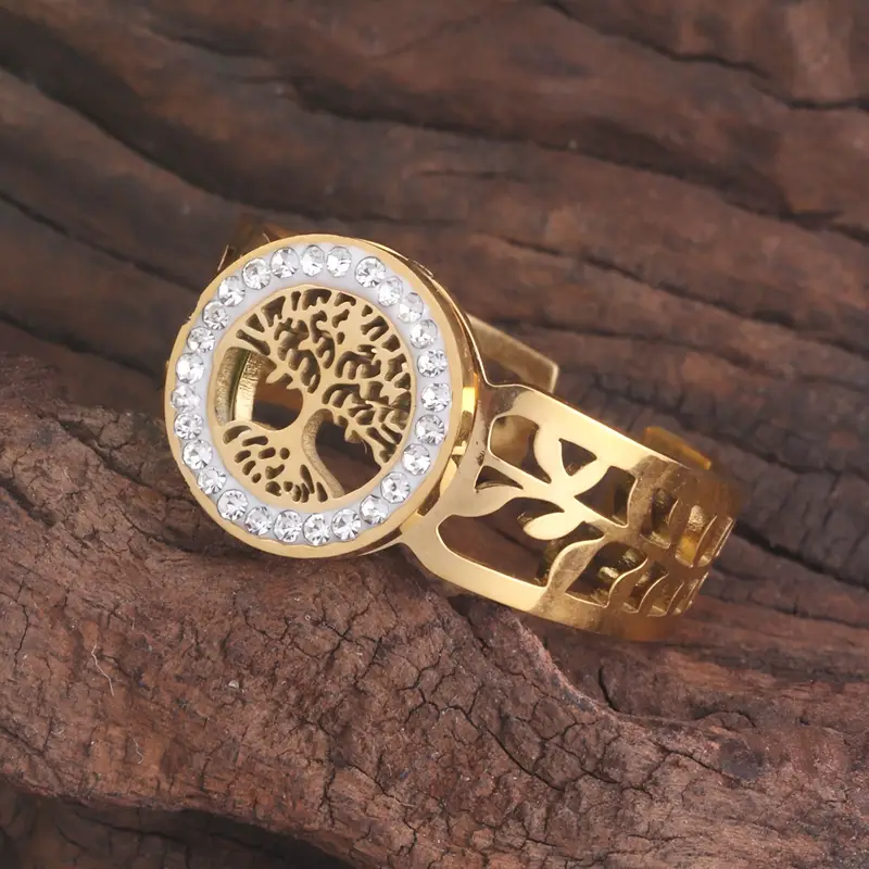 Bright gold ring "Romantic Dinner" – Elegant & refined