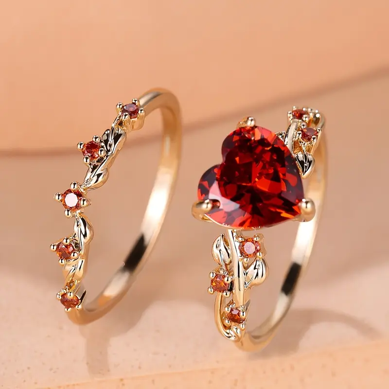 Gold ring set "Romantic Dinner" – Elegant & refined
