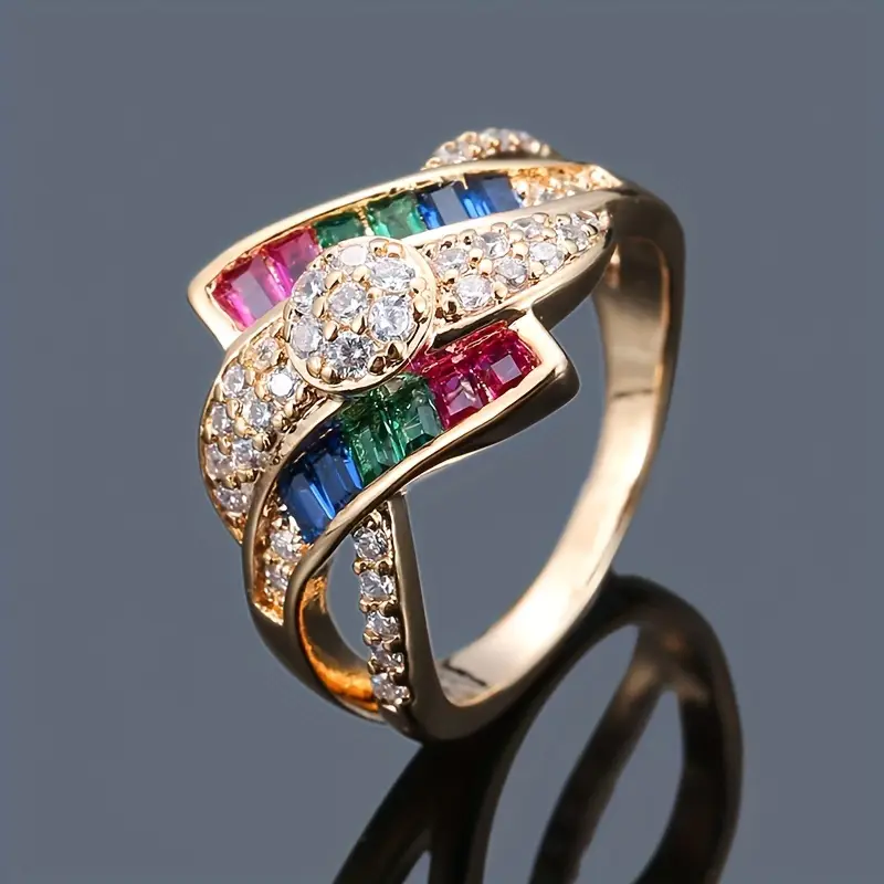 Colorful irregular gold ring "Sunset Soirée" – Elegant & natural