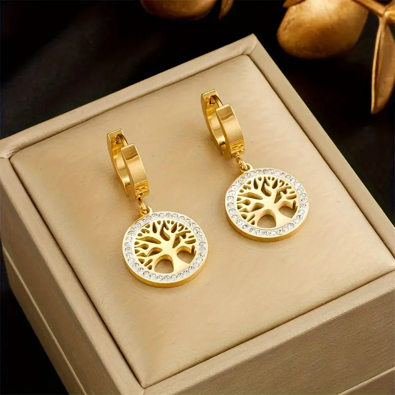 Gold Tree of Life Earrings "Cocktail Hour" – Elegant & refined