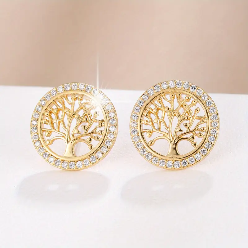 Tree of Life Hollow Earrings "Garden Party" – Elegant & refined