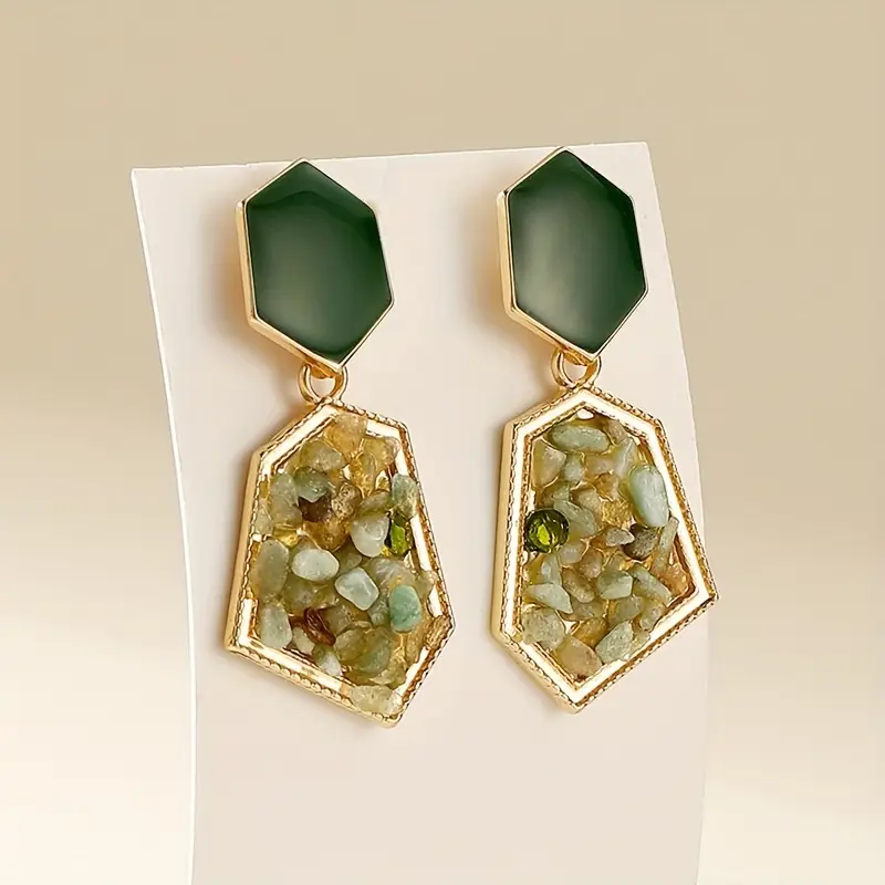 Green Crystals Earrings "Sunset Soirée" – Elegant & refined