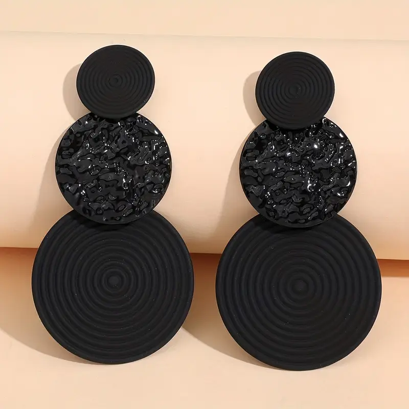 Black rounded earrings "Cocktail Hour" – Elegant & refined