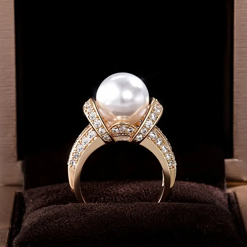 Pearl sparkling ring "Romantic Dinner" – Elegant & refined