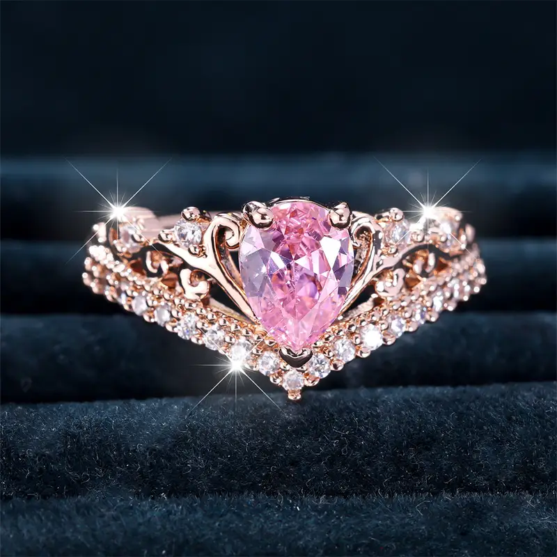 Pink drop rose ring "Cocktail Hour" – Elegant & refined