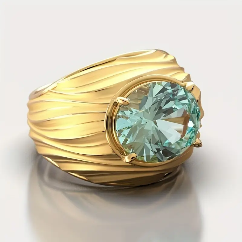 Blue greenish gold ring "Sunset Soirée" – Elegant & refined