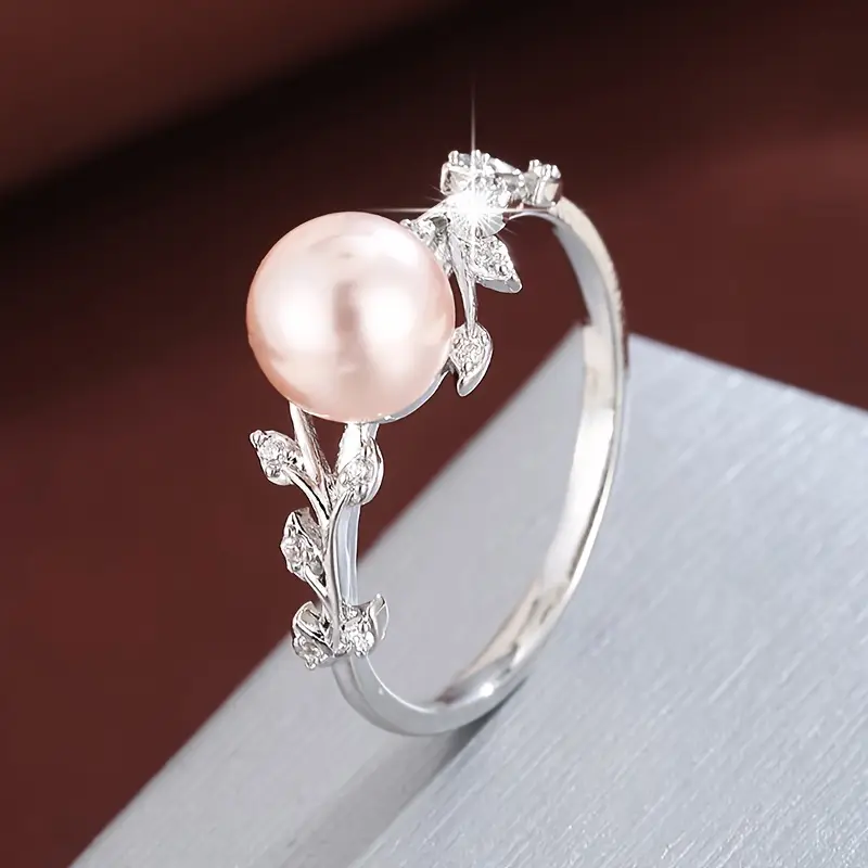 Rose pearl silver ring "Romantic Dinner" – Elegant & refined