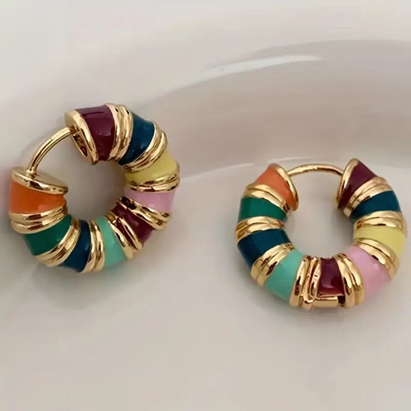 Colorful hoop earrings "Cocktail Hour" – Joyful & polished