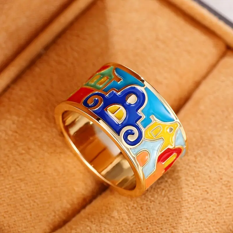Vintage enamel ring "Sunday Picnic" – Elegant & refined