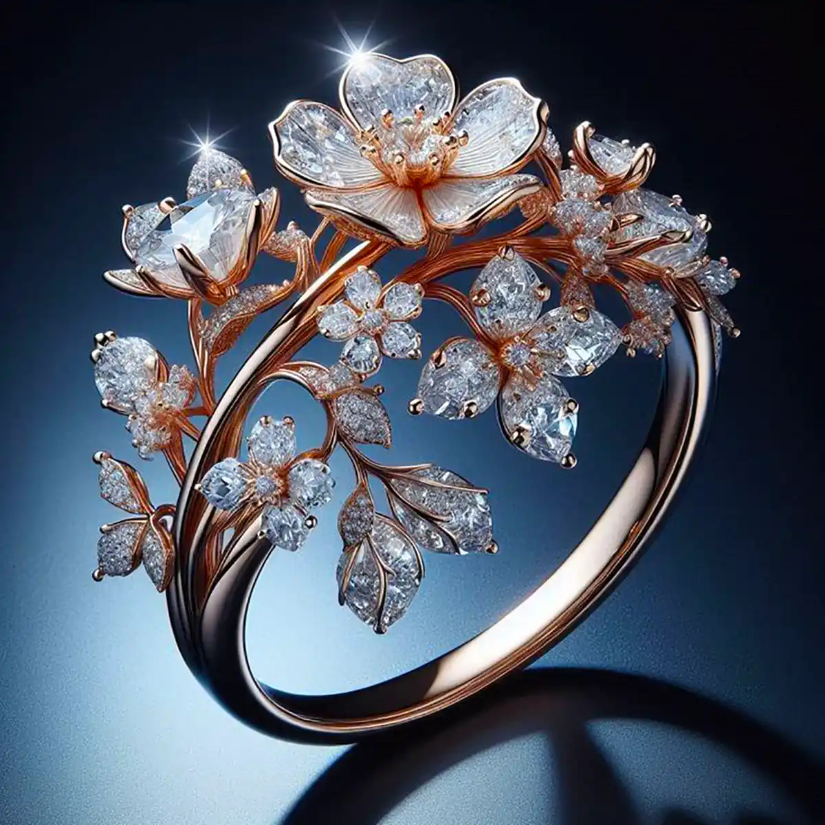 Bright Crystal Blossom Ring "Garden Party" – Elegant & refined
