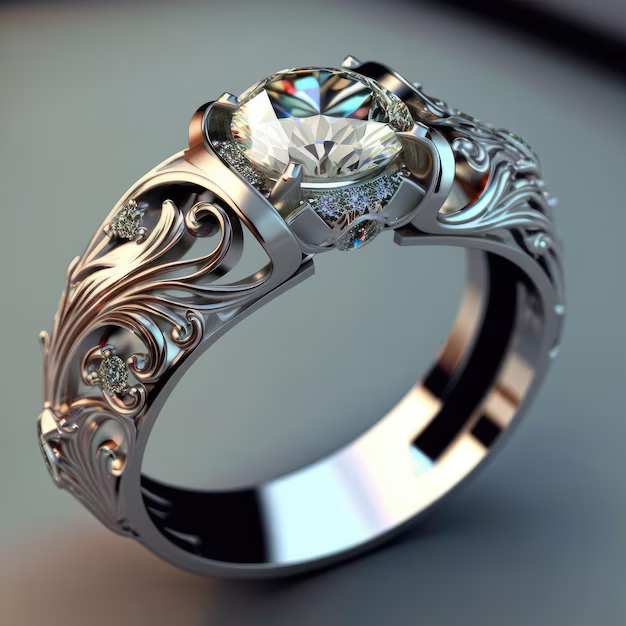 Crystal silver ring "Cocktail Hour" – Elegant & refined