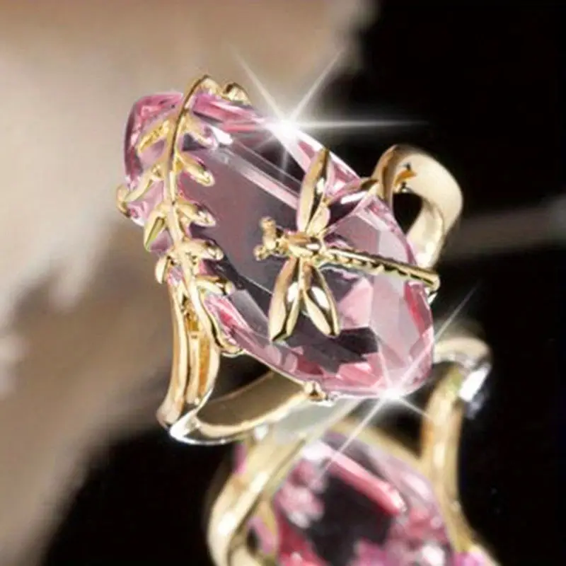 Pink crystal ring "Romantic Dinner" – Timeless & chic