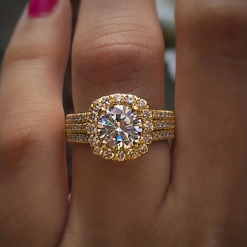 Layered zirconia gold ring "Romantic Dinner" – Elegant & refined