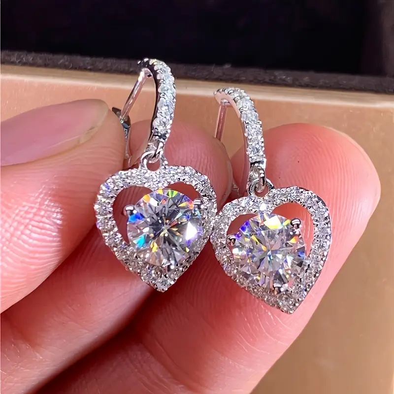 Bright silver heart earrings "Cocktail Hour" – Elegant & vibrant