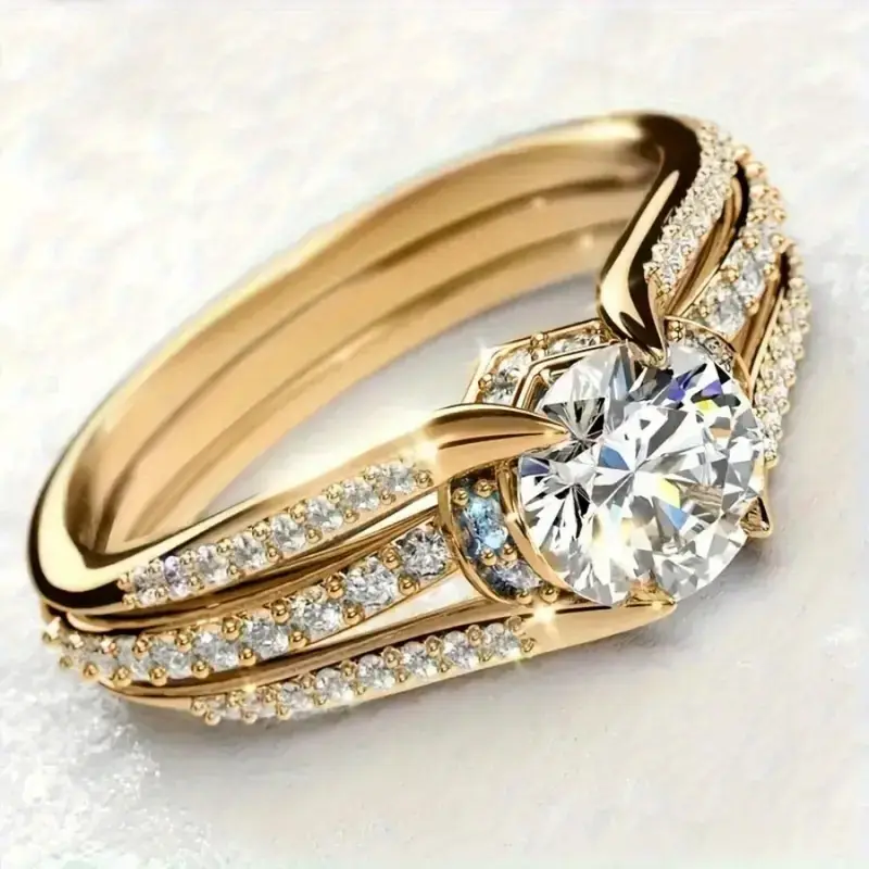 Bright fine gold ring "Romantic Dinner" – Elegant & refined