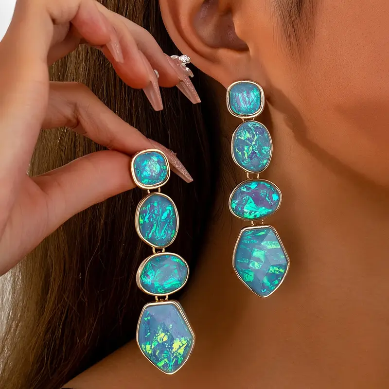 Blue opal earrings "Sunset Soirée" – Elegant & refined