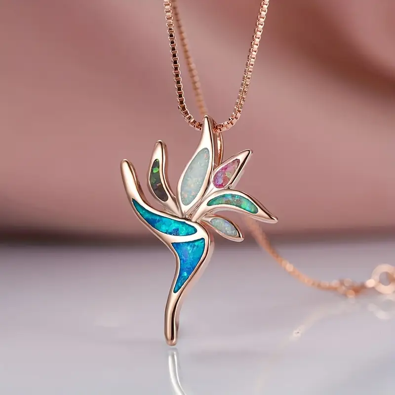 Blue Opal Rose Necklace "Cocktail Hour" – Elegant & refined