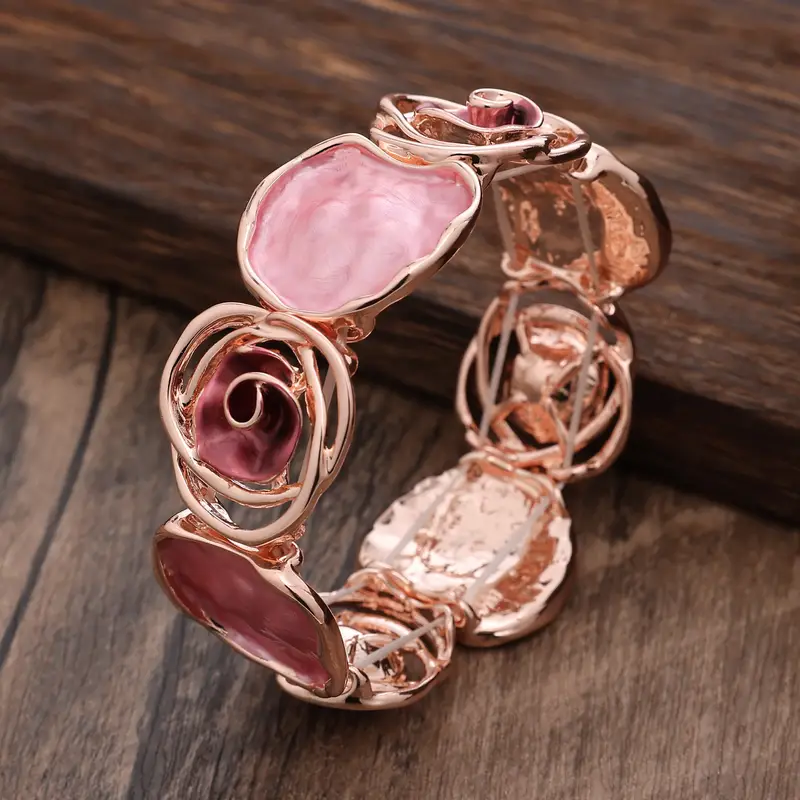 Pink enamel bracelet "Sunset Soirée" – Elegant & refined