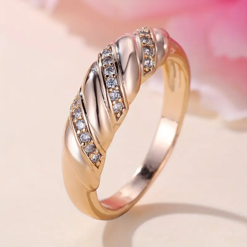 Braided rose zirconia ring "Romantic Dinner" – Elegant & refined