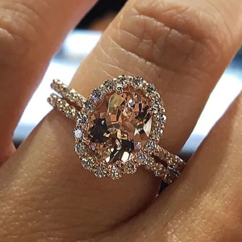 Rounded glass ring "Sunset Soirée" – Elegant & natural