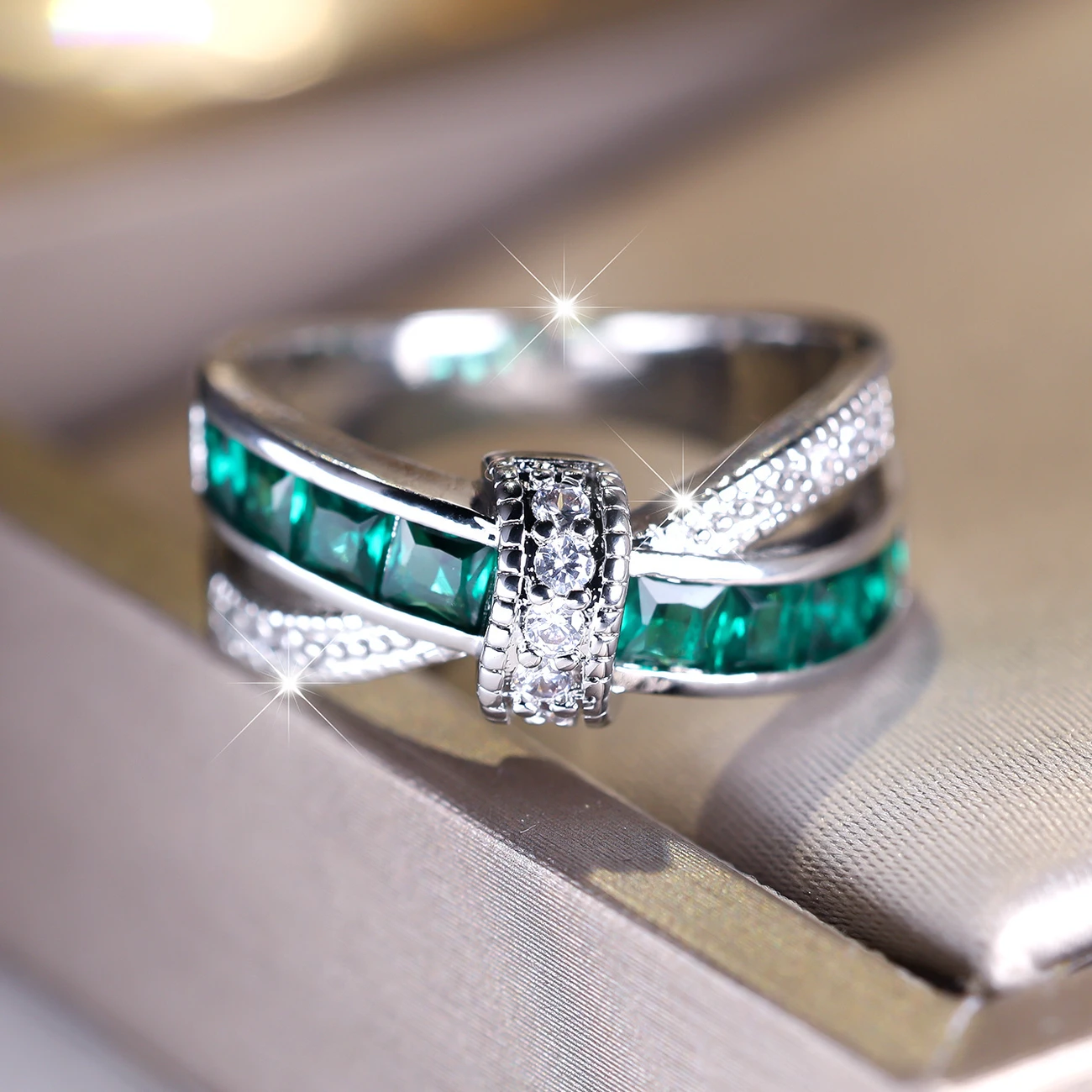 Turquoise and silver ring "Sunset Soirée" – Elegant & vibrant